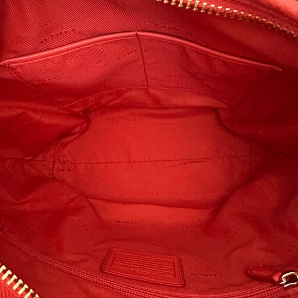 Coach Large Orange Leather Shoulder Bag 35775 - Picture 11 of 16